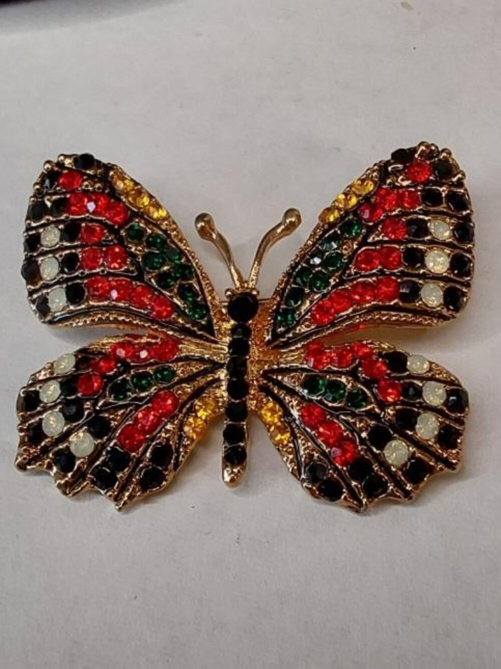 Vintage Rhinestone Butterfly Brooch